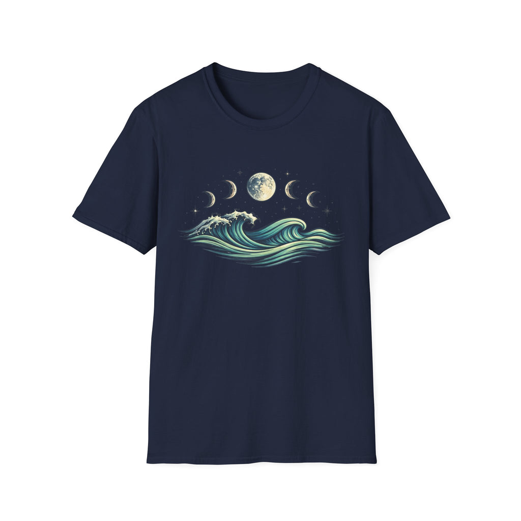 Moon Phase Over Rolling Sea T-Shirt