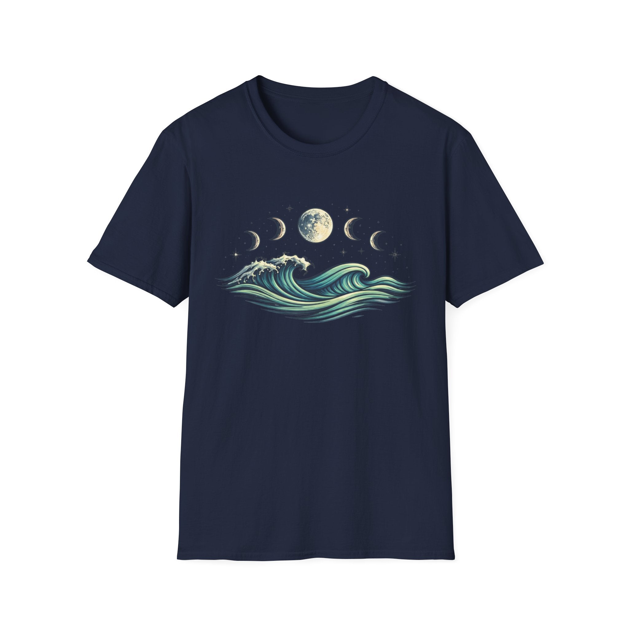 Moon Phase Over Rolling Sea T-Shirt