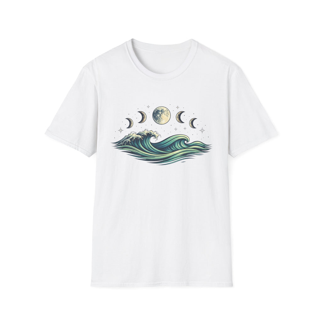 Moon Phase Over Rolling Sea T-Shirt