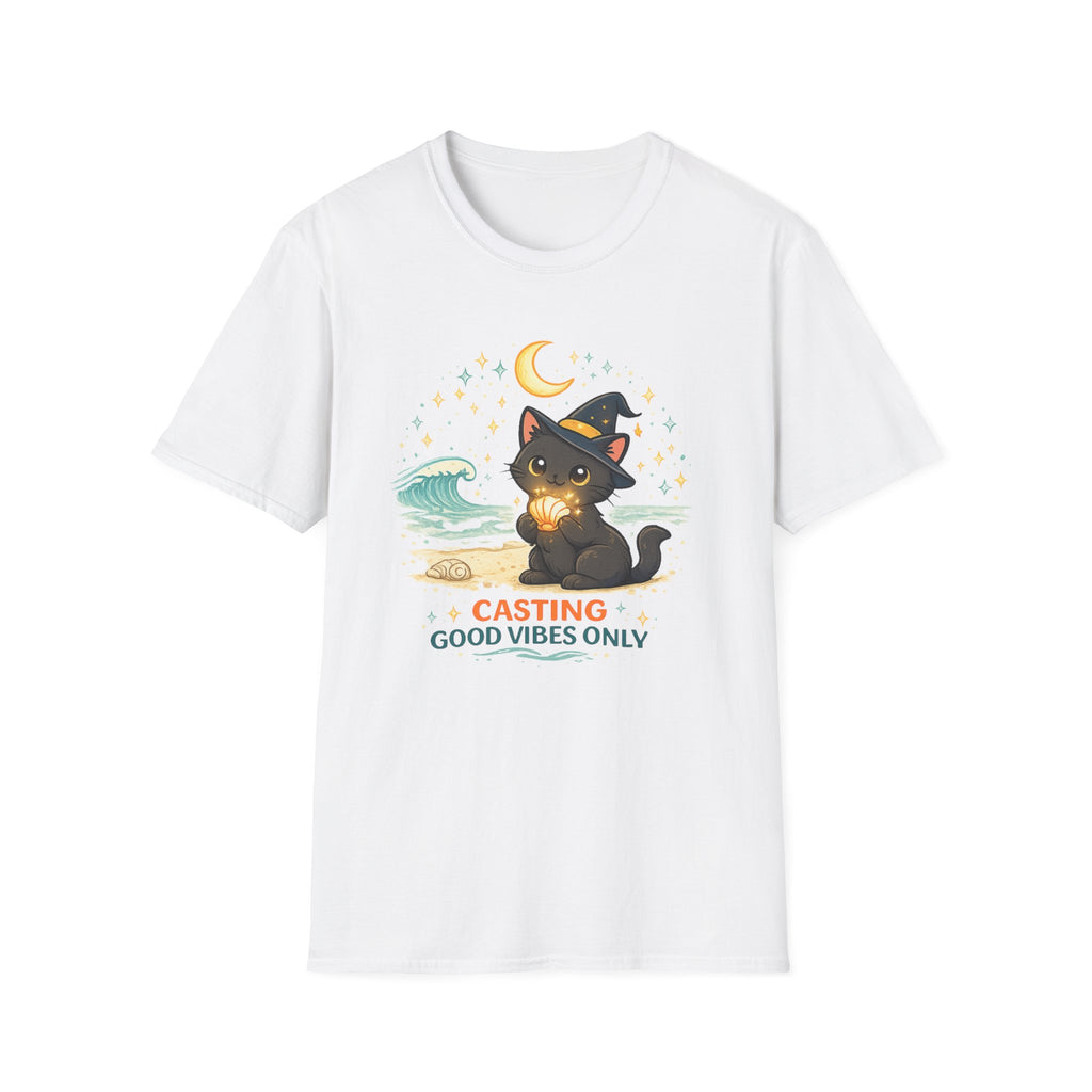 Beach Witch Cat Casting Good Vibes T-Shirt