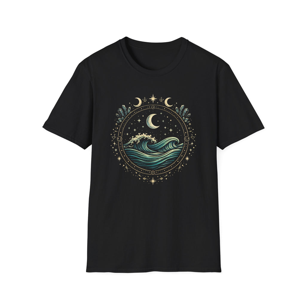 Ocean Waves Inside Mystical Circle T-Shirt