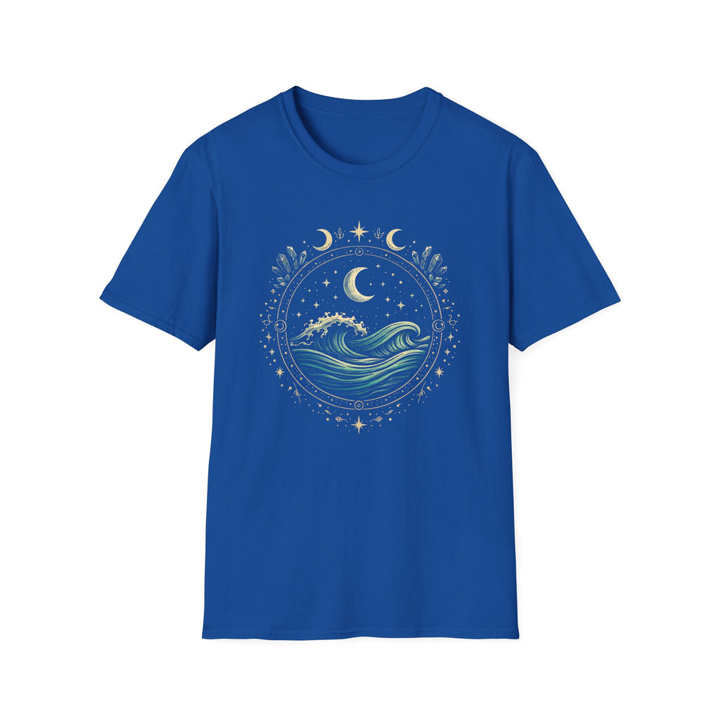 Ocean Waves Inside Mystical Circle T-Shirt