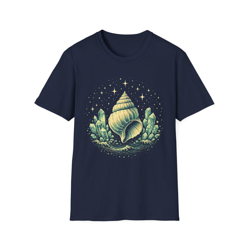 Large Seashell Surrounded By Crystals T-Shirt