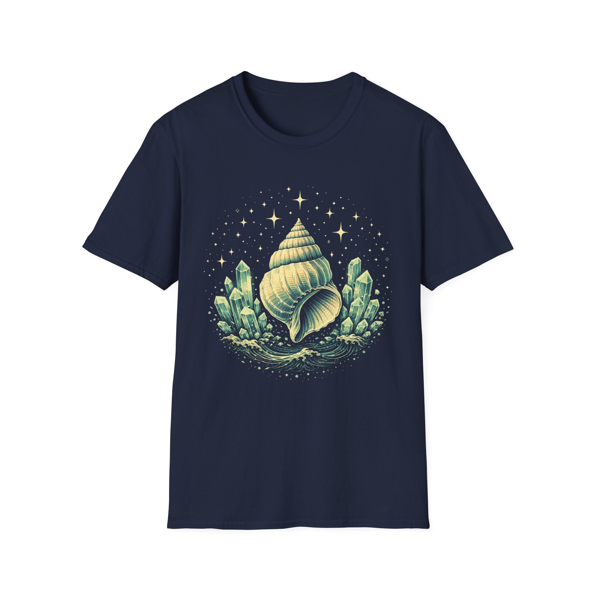 Large Seashell Surrounded By Crystals T-Shirt