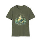 Large Seashell Surrounded By Crystals T-Shirt
