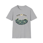 Moon Phase Arching Over Rolling Ocean T-Shirt