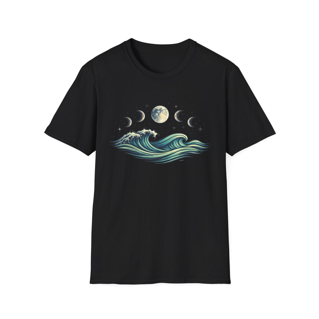 Moon Phase Over Rolling Sea T-Shirt