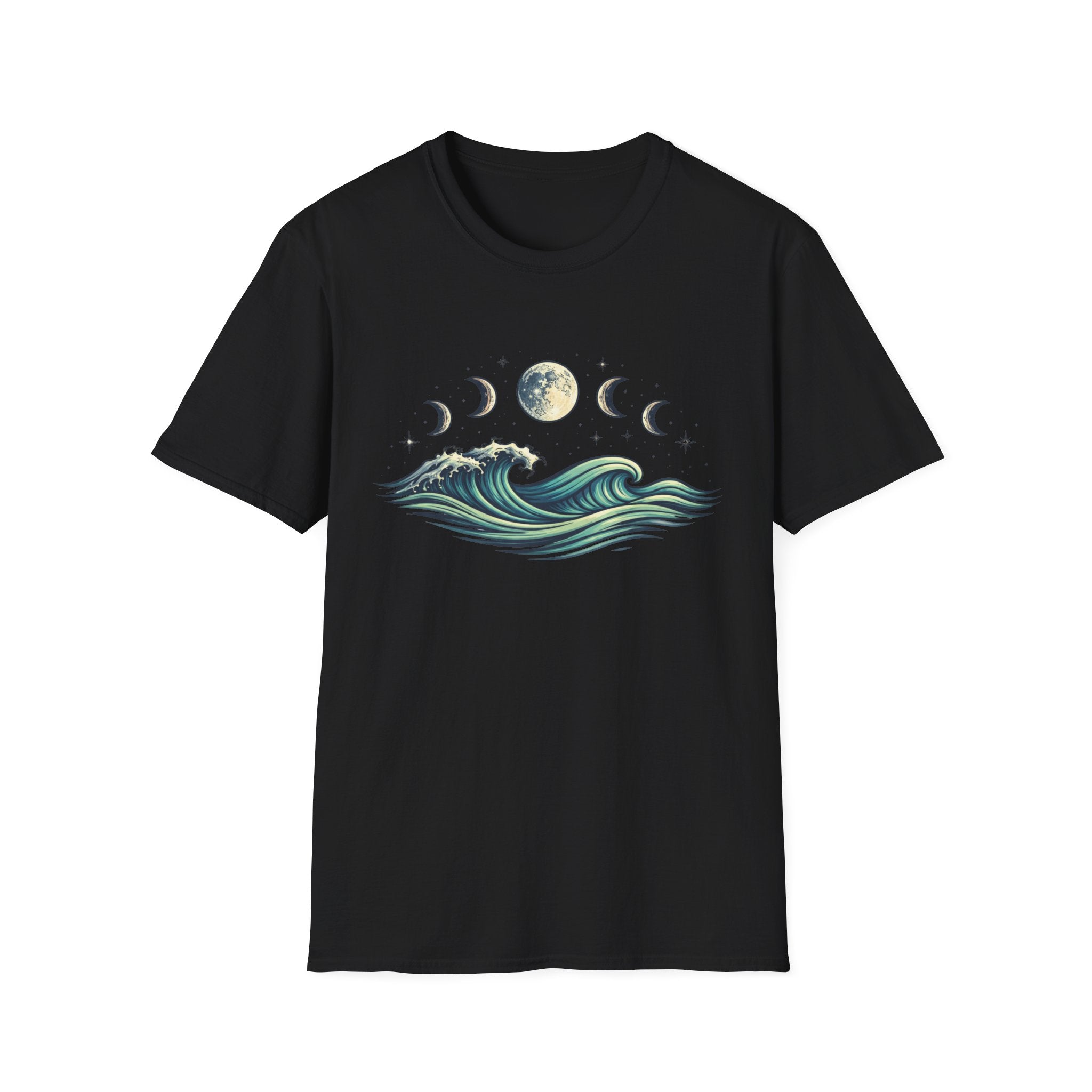 Moon Phase Over Rolling Sea T-Shirt