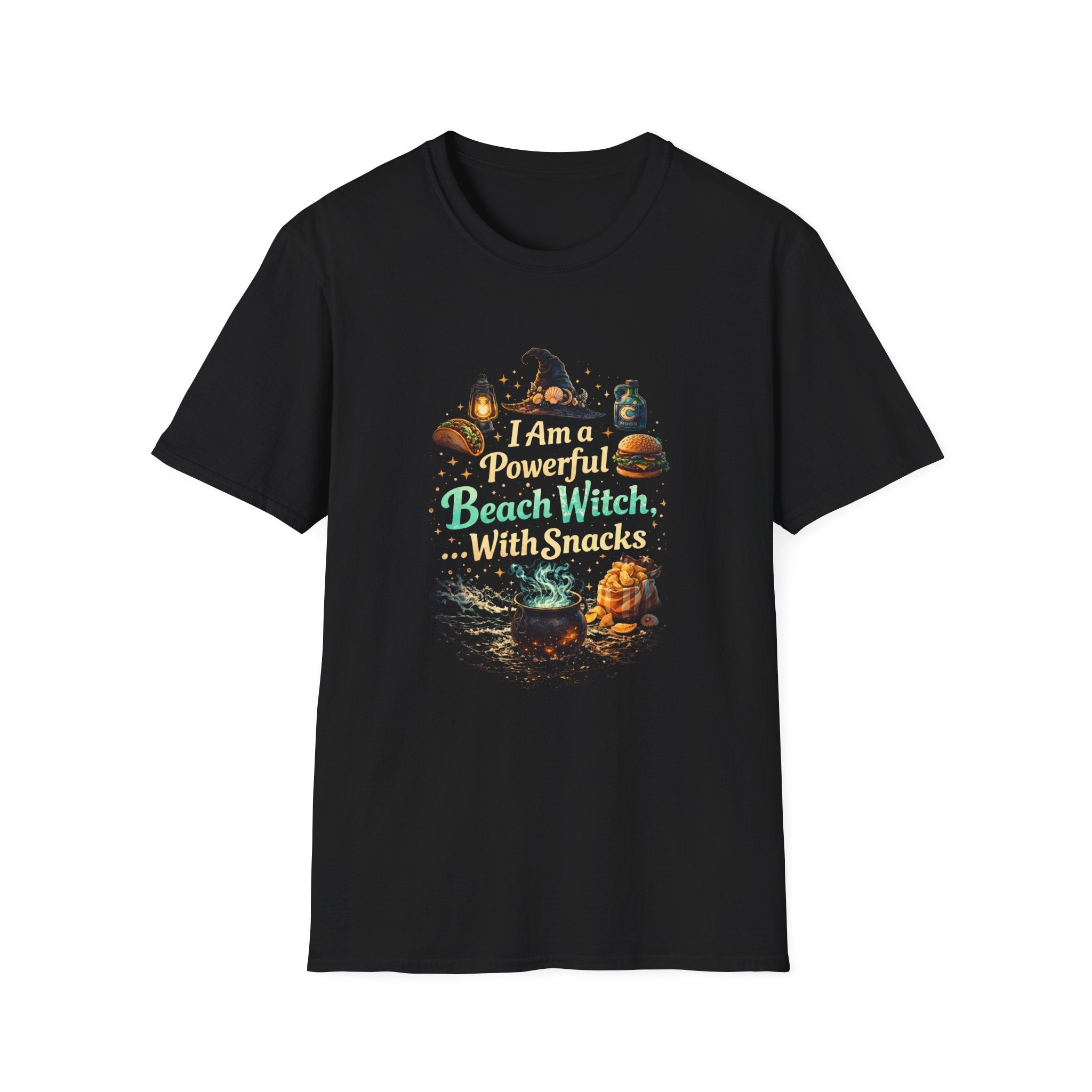 I Am A Powerful Beach Witch With Snacks T-Shirt