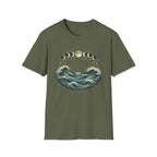 Moon Phase Arching Over Rolling Ocean T-Shirt