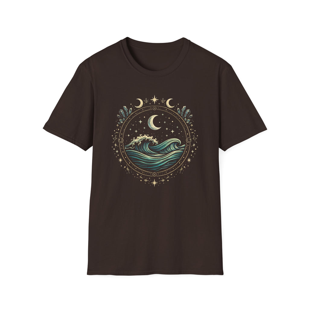 Ocean Waves Inside Mystical Circle T-Shirt