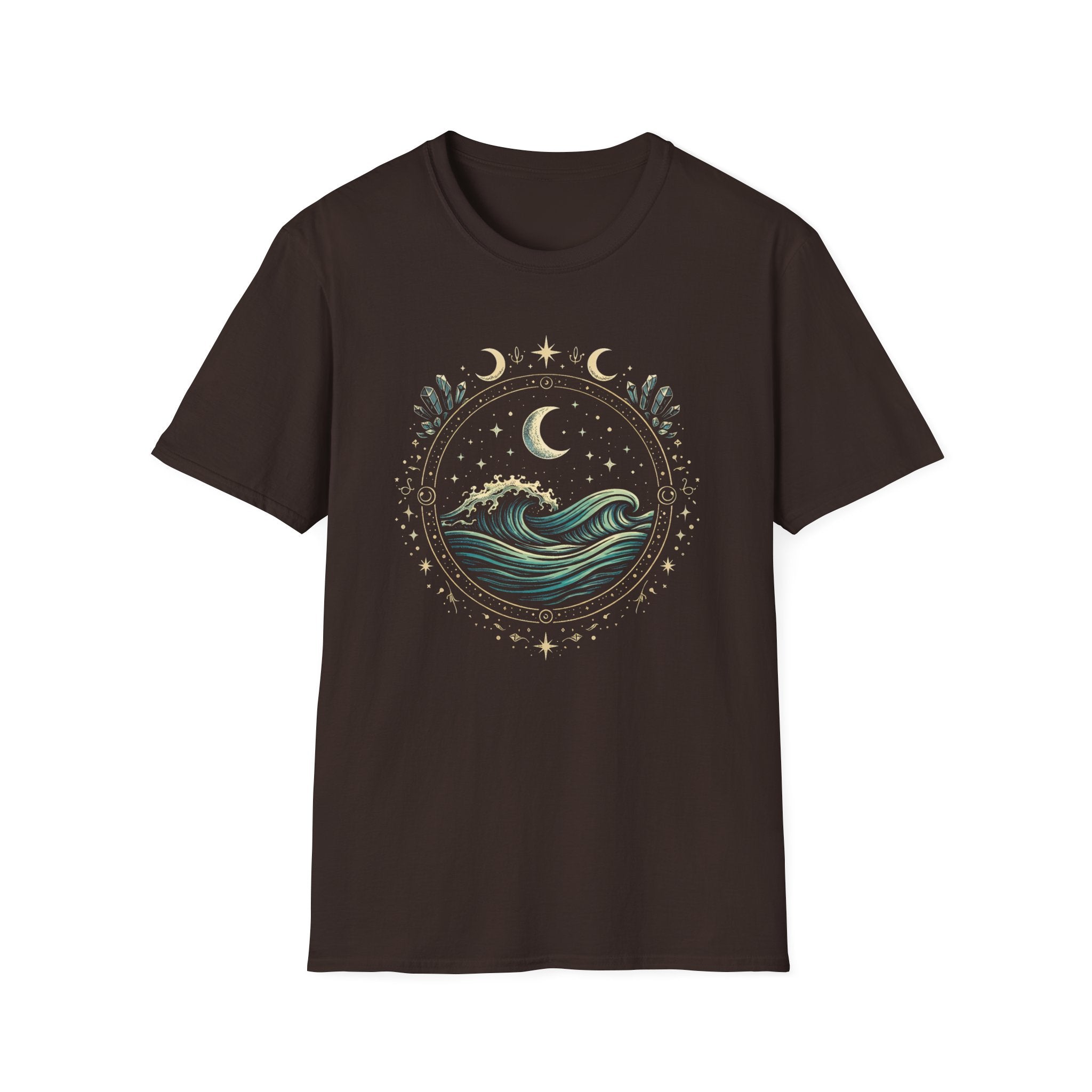 Ocean Waves Inside Mystical Circle T-Shirt