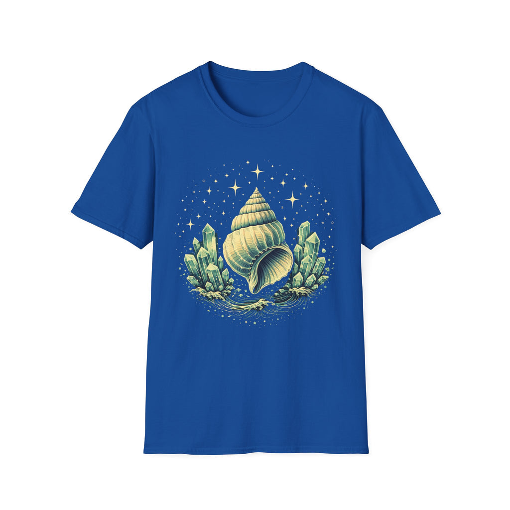 Large Seashell Surrounded By Crystals T-Shirt