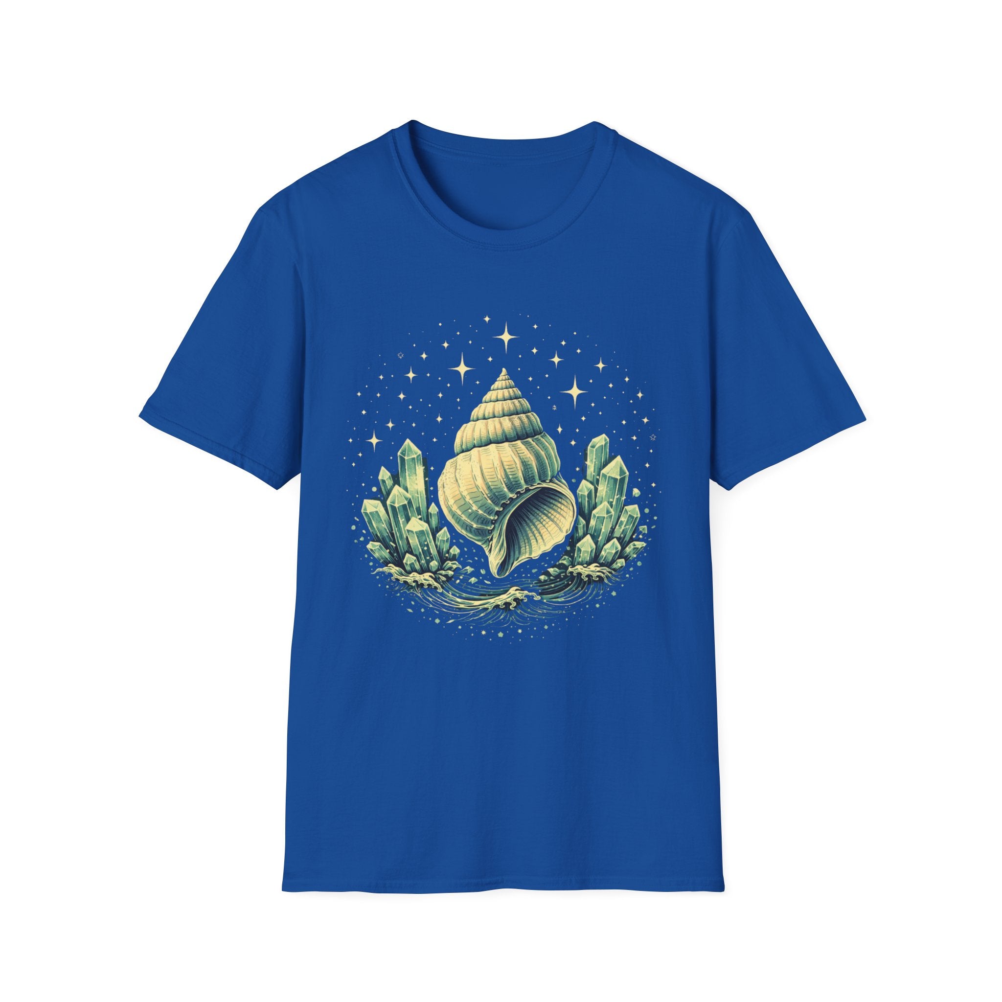Large Seashell Surrounded By Crystals T-Shirt