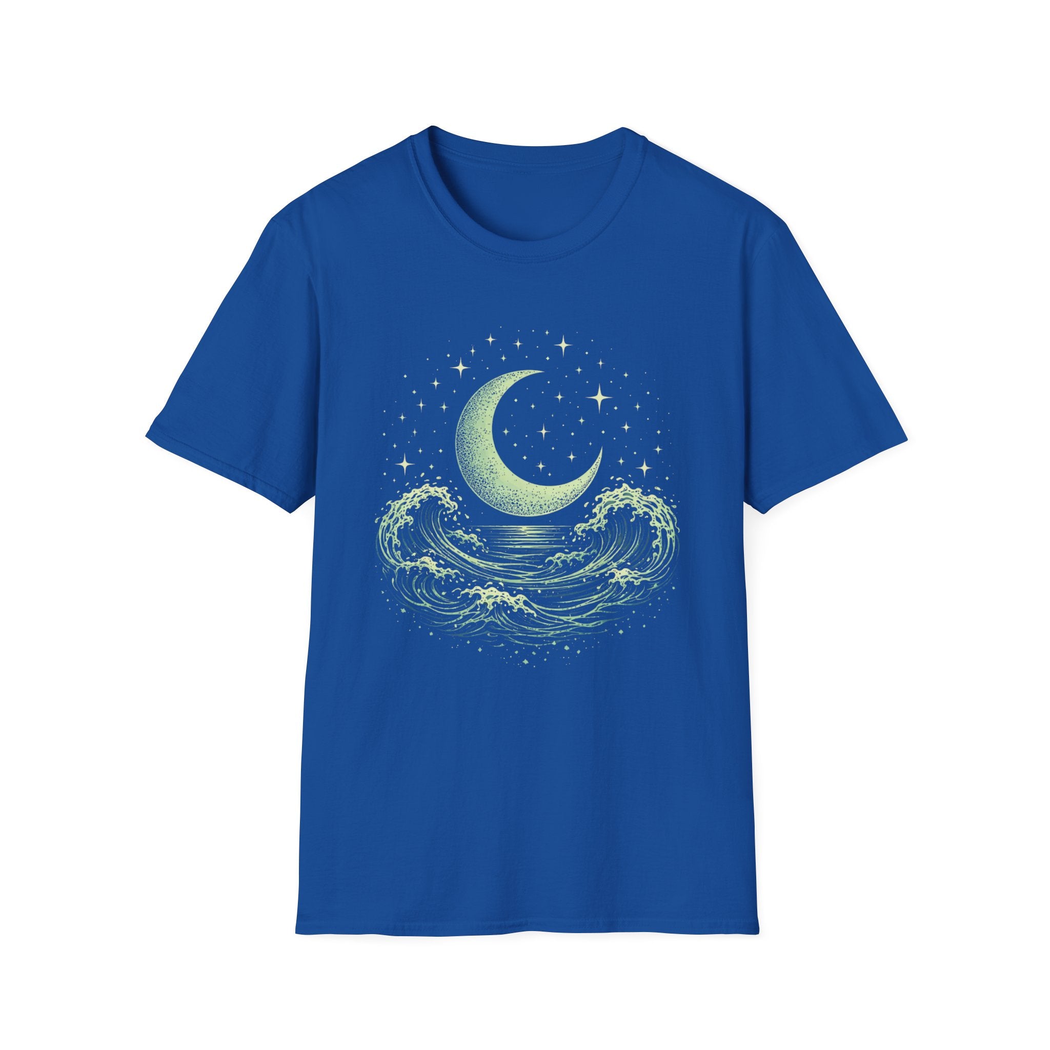 Crescent Moon Rising Over The Ocean T-Shirt