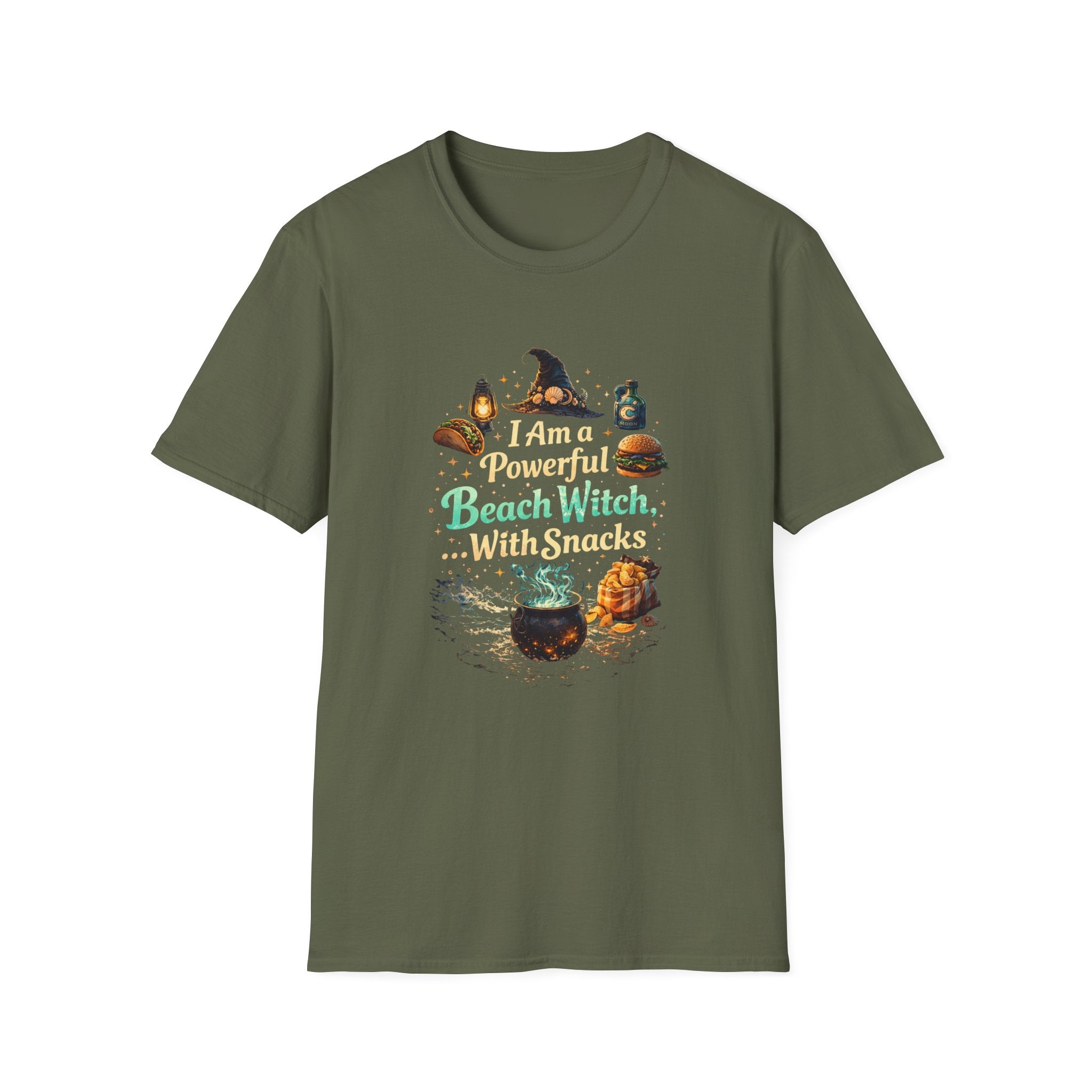 I Am A Powerful Beach Witch With Snacks T-Shirt