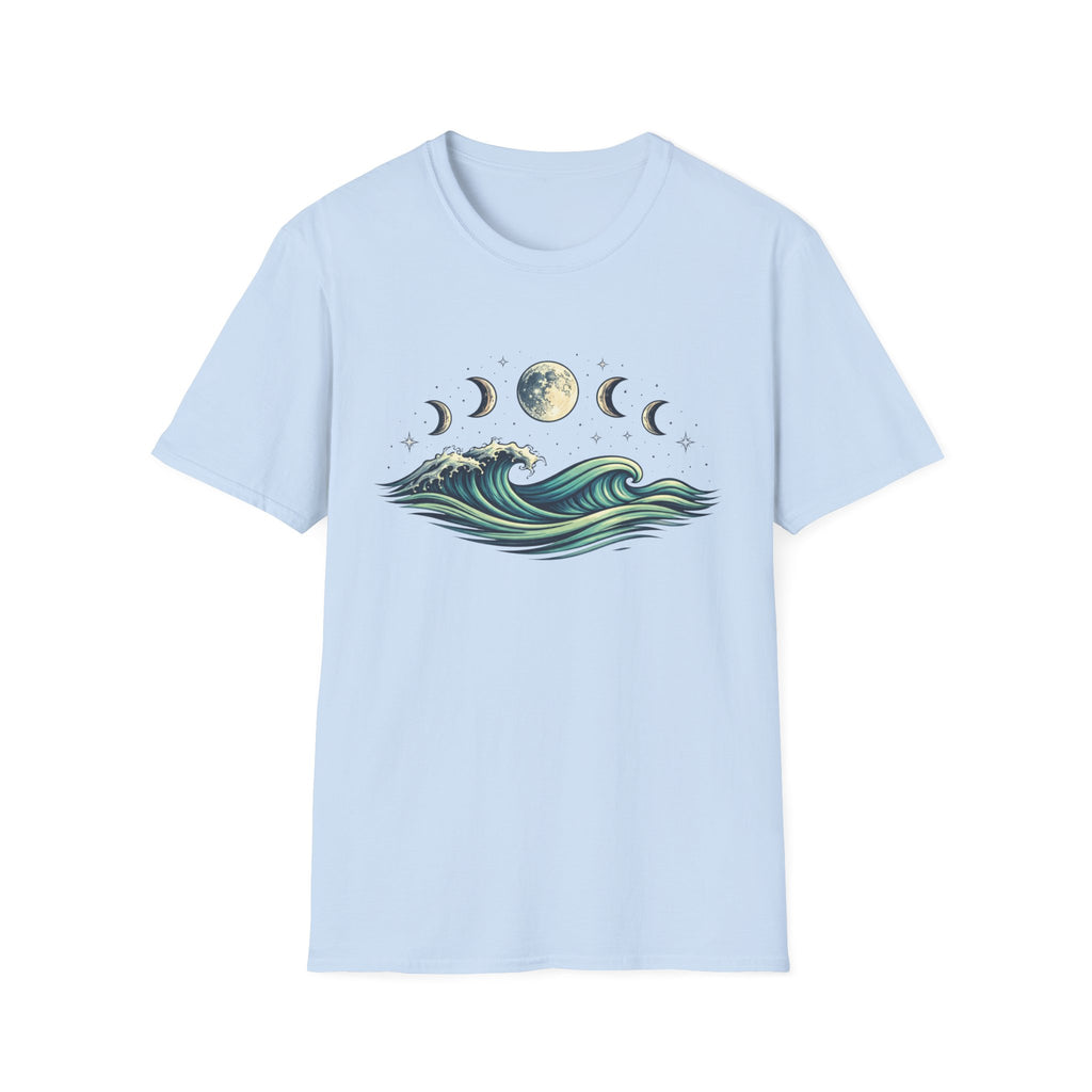 Moon Phase Over Rolling Sea T-Shirt