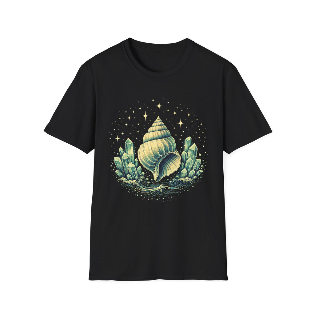 Large Seashell Surrounded By Crystals T-Shirt