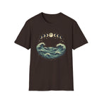 Moon Phase Arching Over Rolling Ocean T-Shirt