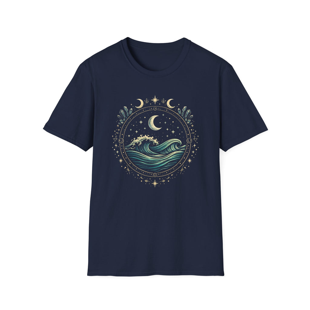 Ocean Waves Inside Mystical Circle T-Shirt