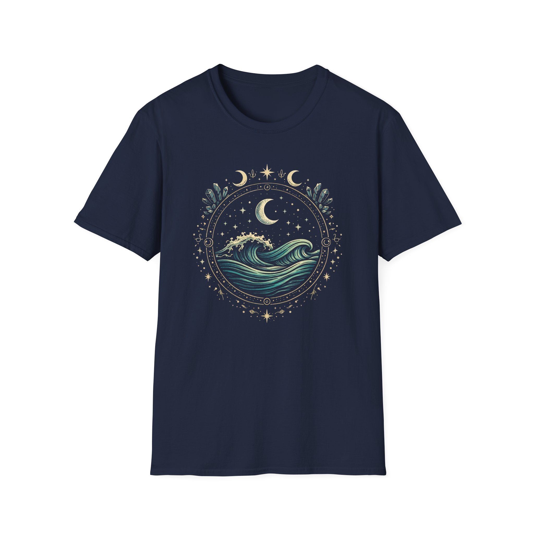 Ocean Waves Inside Mystical Circle T-Shirt