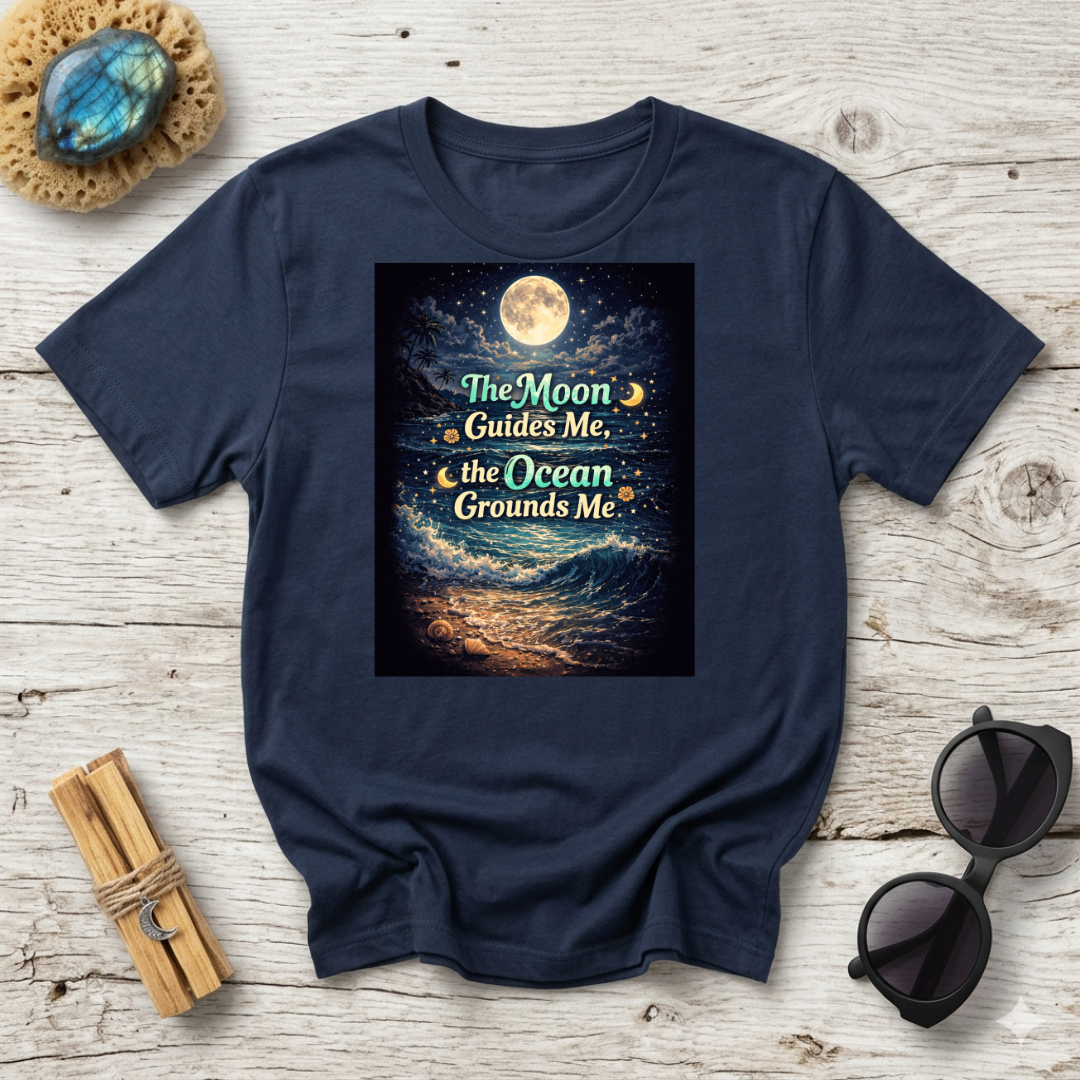 The Moon Guides Me The Ocean Grounds Me T-Shirt