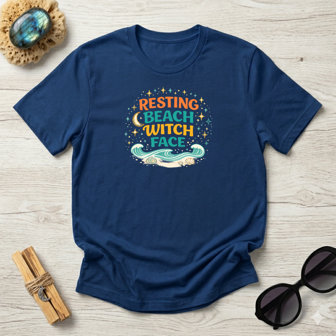 Resting Beach Witch Face T-Shirt