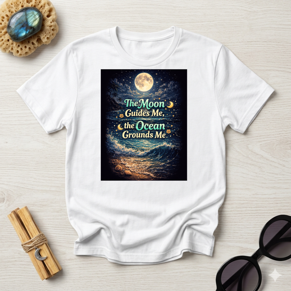 The Moon Guides Me The Ocean Grounds Me T-Shirt