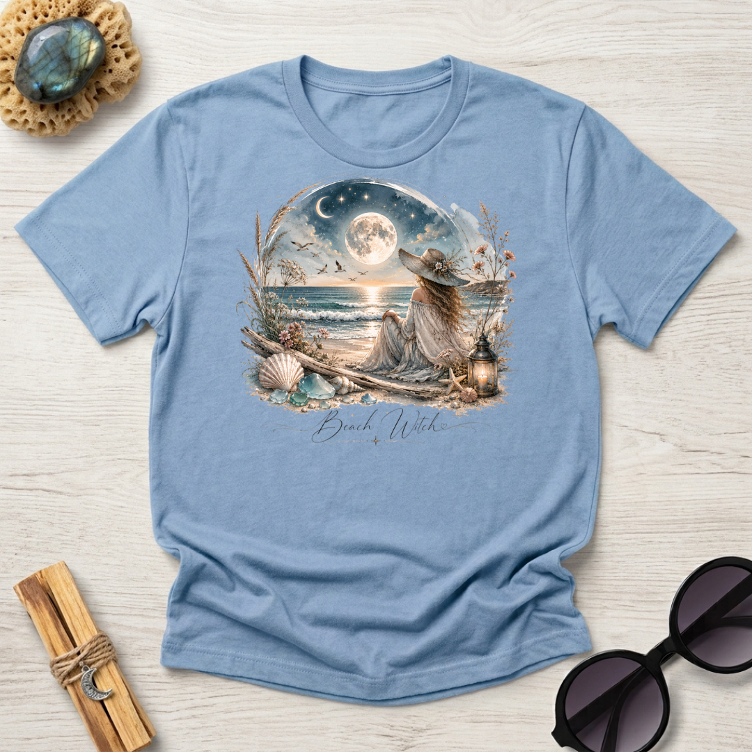 Beach Witch Moon Meditation T-Shirt