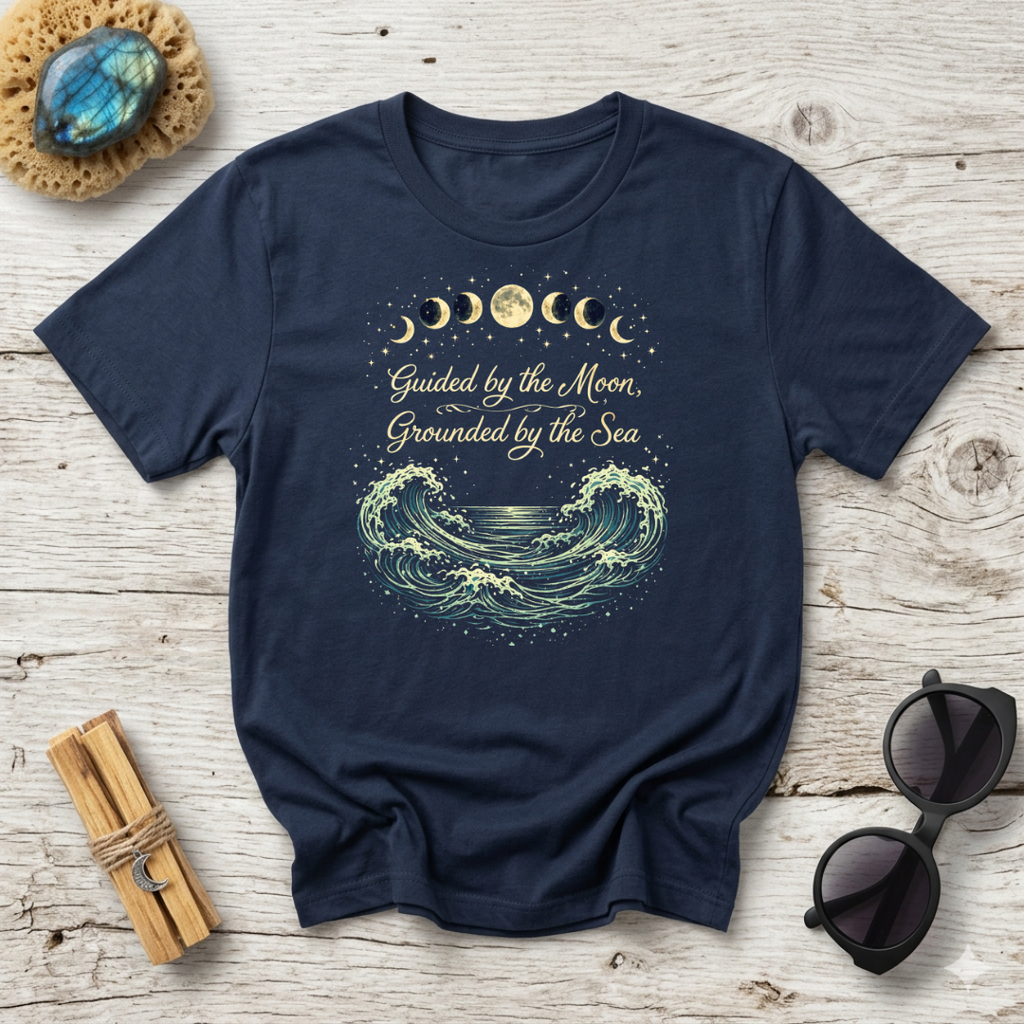 Guided By The Moon Grounded By The Sea T-Shirt