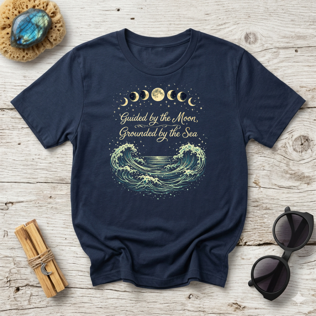 Guided By The Moon Grounded By The Sea T-Shirt