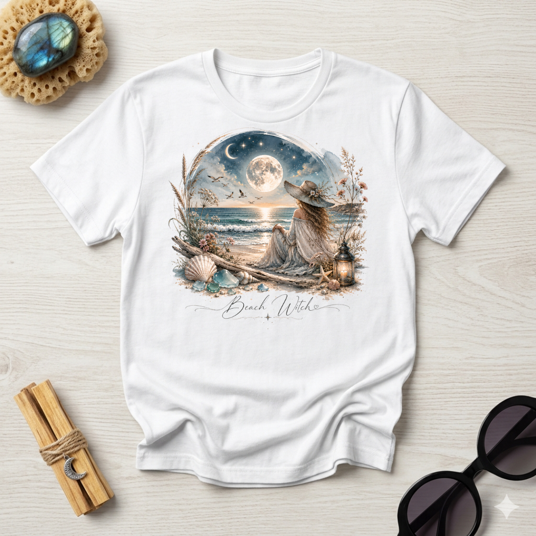 Beach Witch Moon Meditation T-Shirt