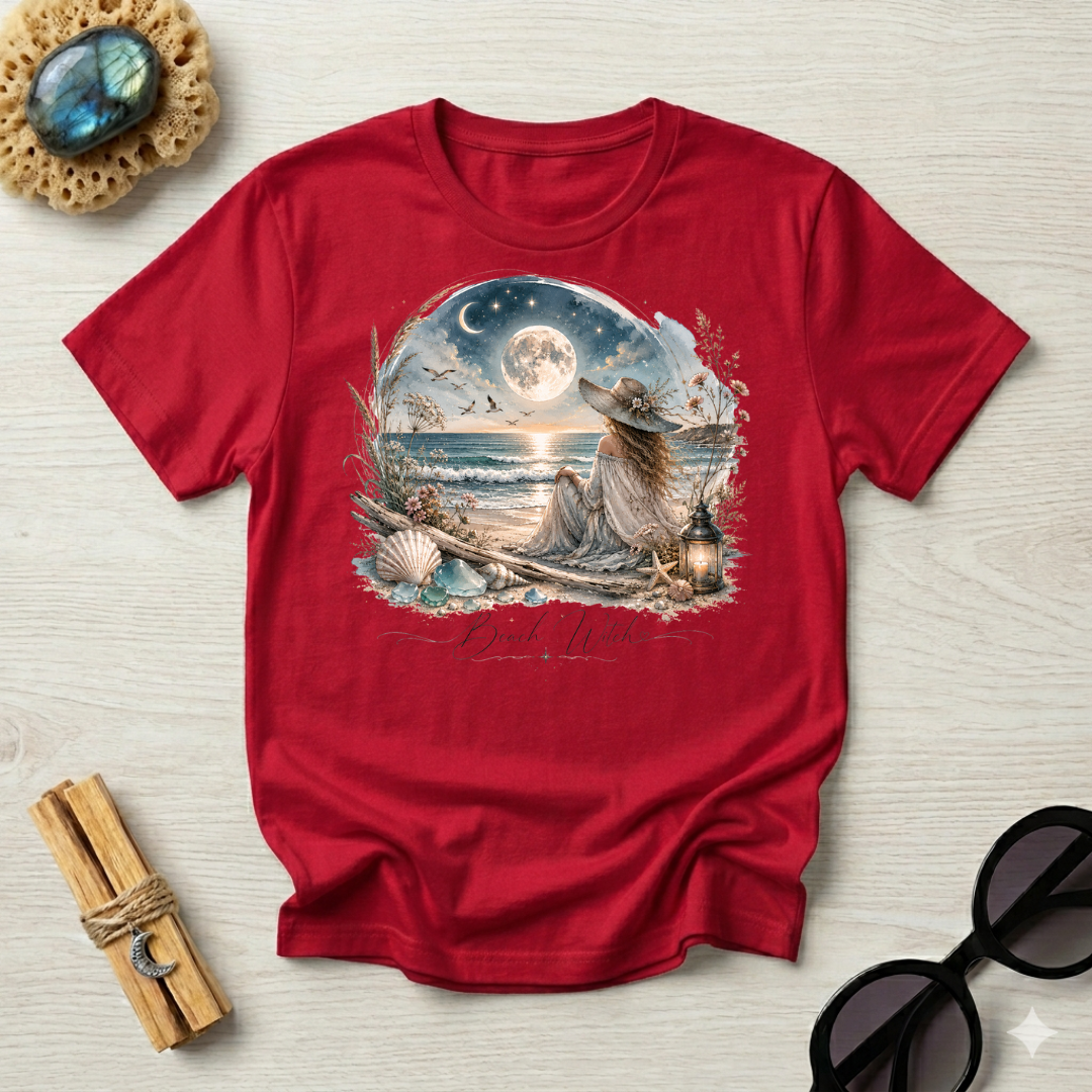 Beach Witch Moon Meditation T-Shirt