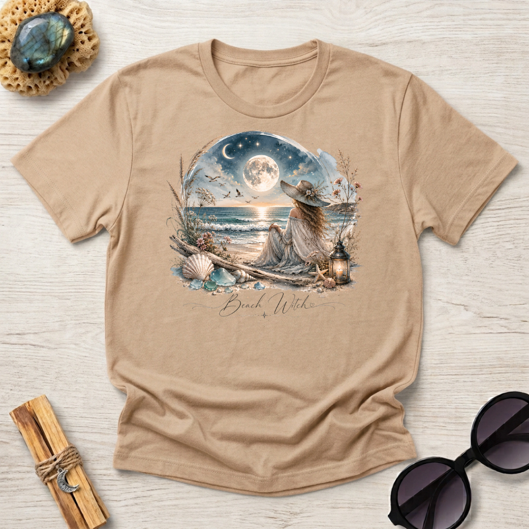 Beach Witch Moon Meditation T-Shirt