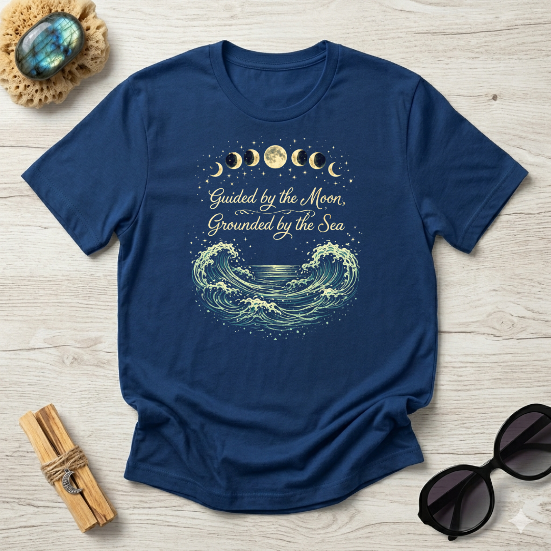 Guided By The Moon Grounded By The Sea T-Shirt