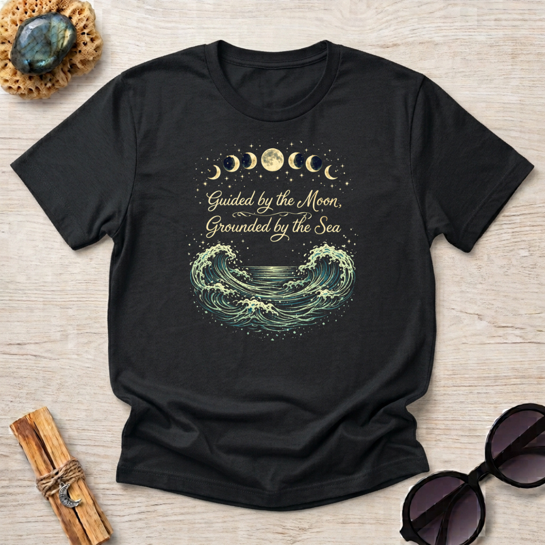 Guided By The Moon Grounded By The Sea T-Shirt