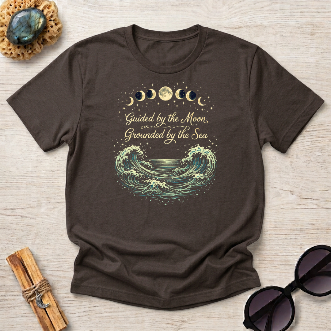 Guided By The Moon Grounded By The Sea T-Shirt