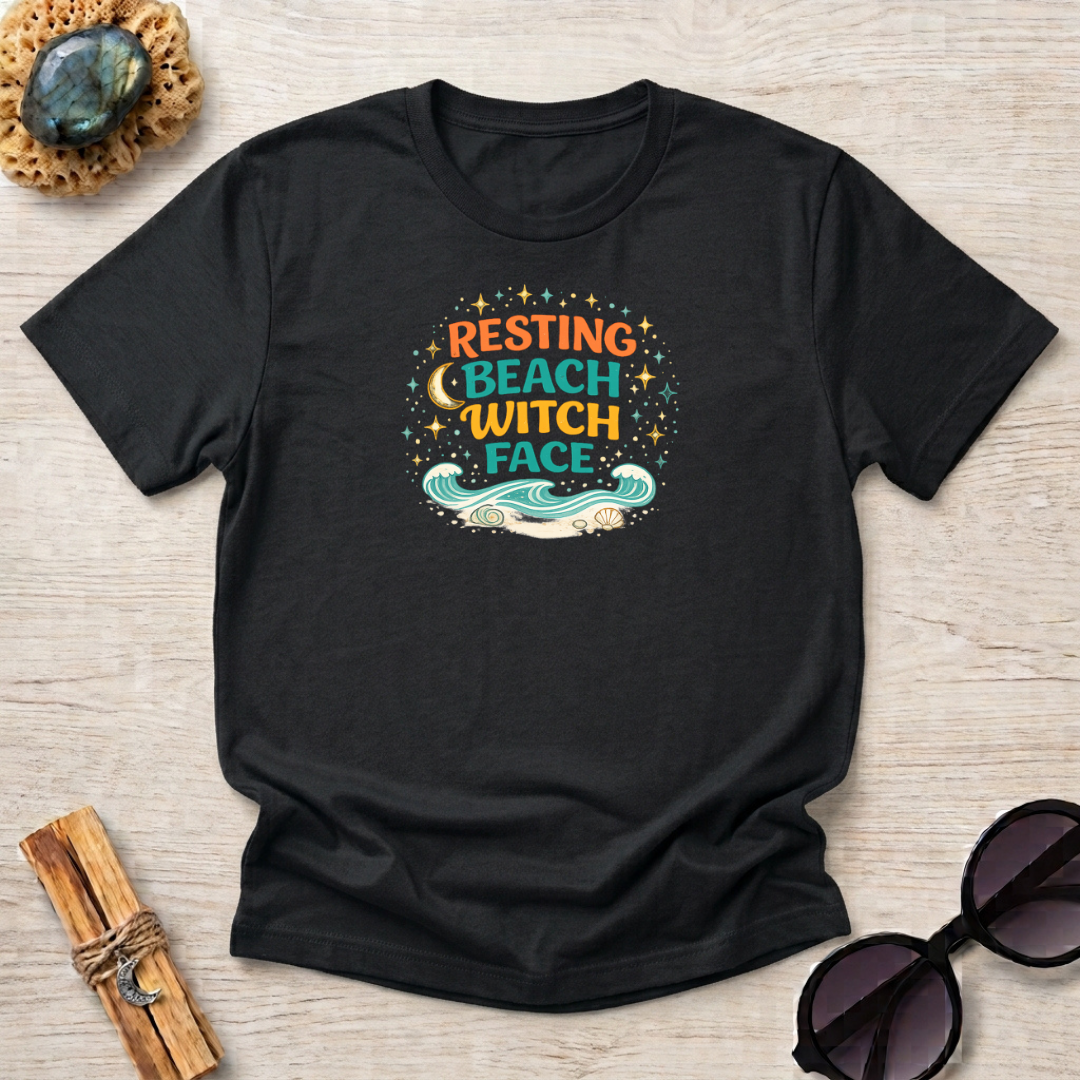 Resting Beach Witch Face T-Shirt