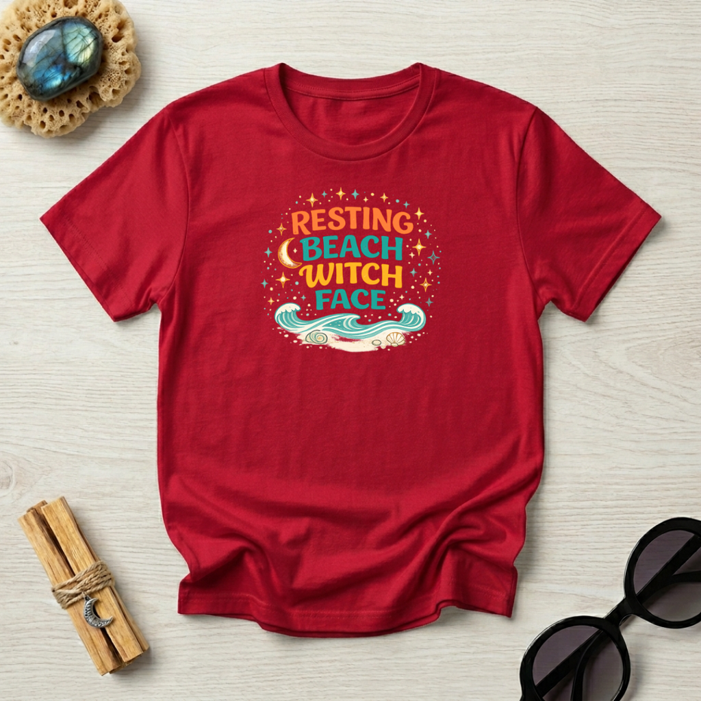 Resting Beach Witch Face T-Shirt